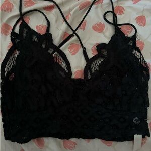 Black bralette with lace details